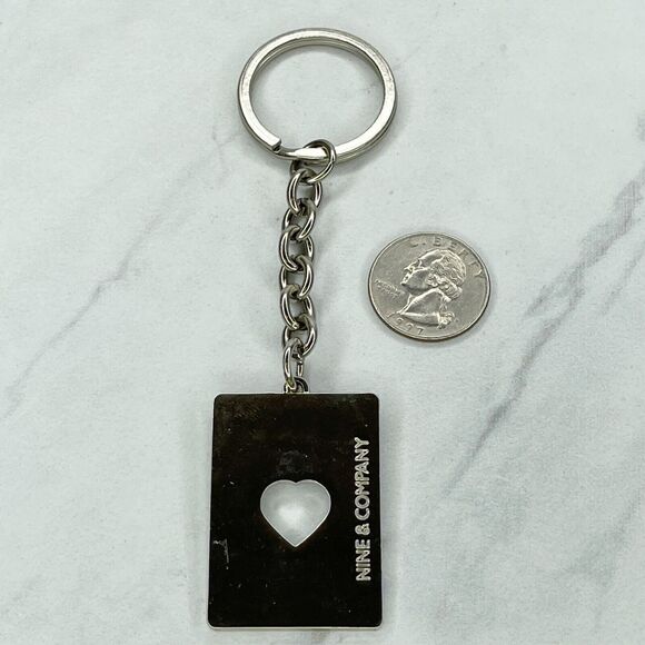 Nine & Company Silver Tone Open Heart Keychain Keyring - Picture 1 of 7